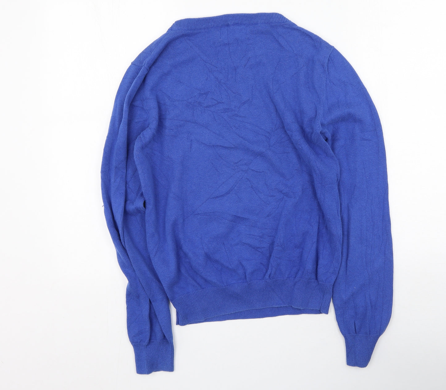 Louche Womens Blue Round Neck  100% Cotton Pullover Jumper Size 14   - dog