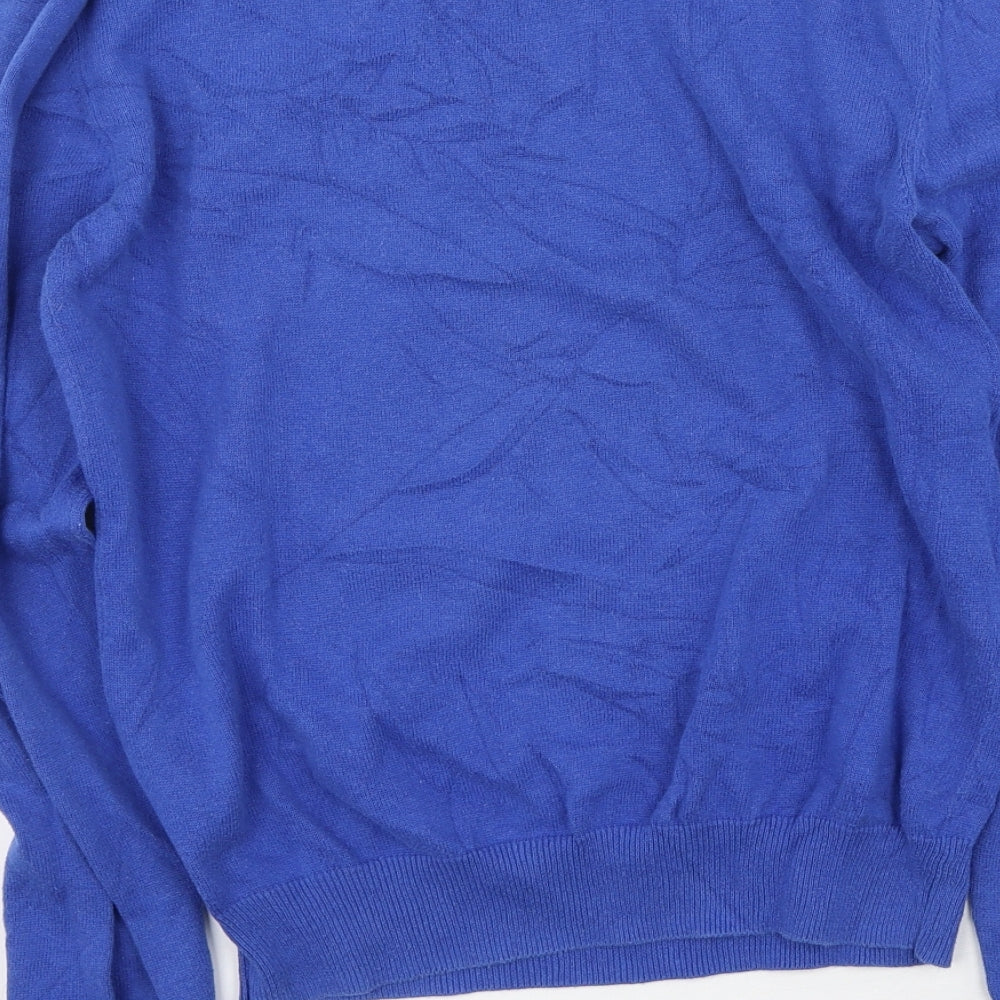 Louche Womens Blue Round Neck  100% Cotton Pullover Jumper Size 14   - dog