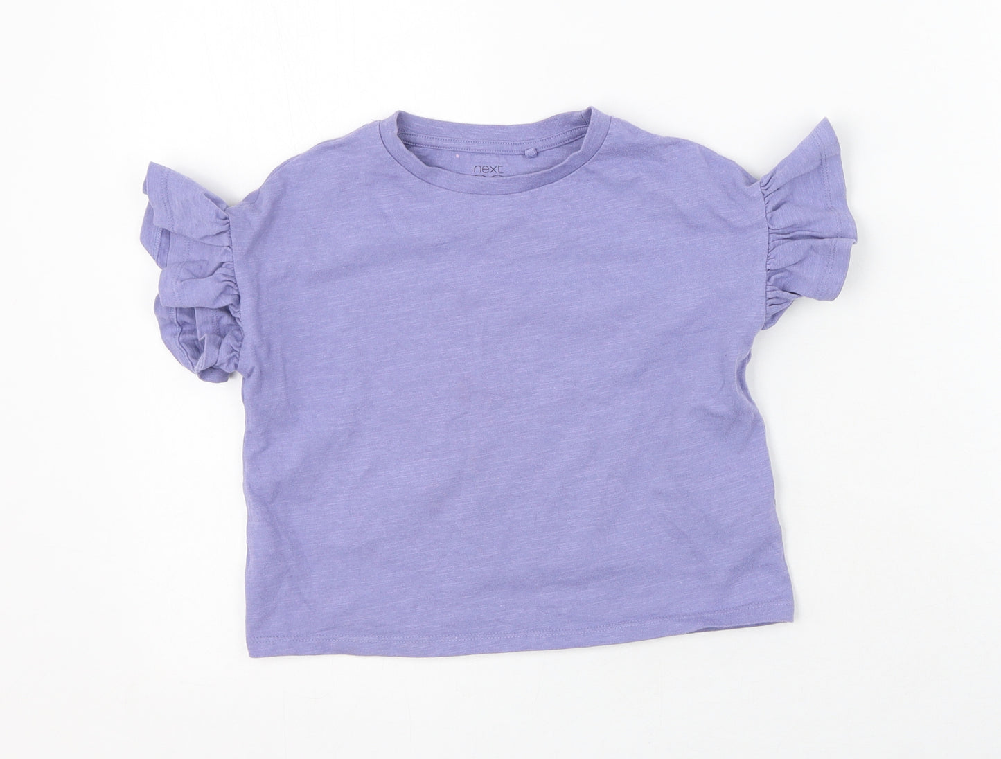 NEXT Girls Purple  Cotton Basic T-Shirt Size 4 Years Round Neck