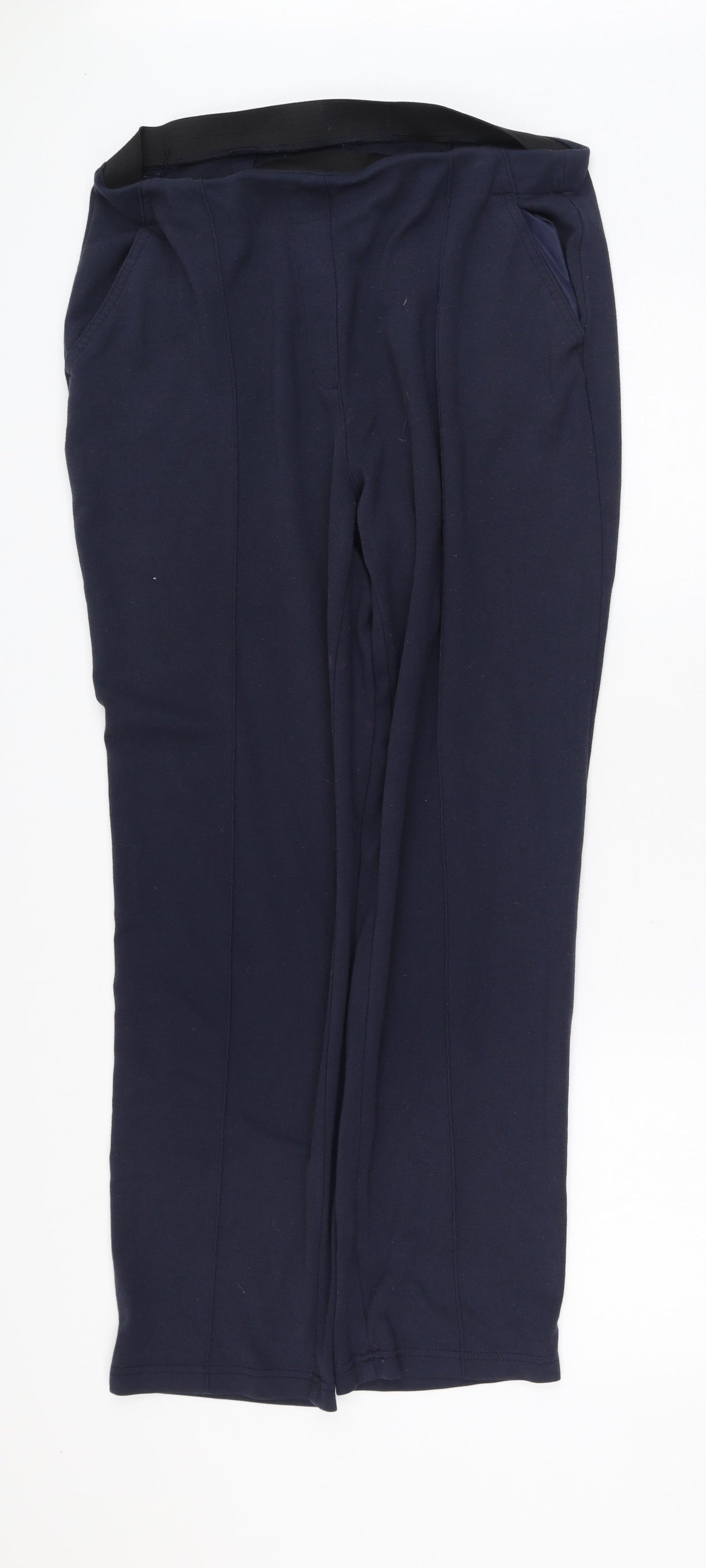 Marks and Spencer Womens Blue  Polyester Jogger Trousers Size 16 L27 in Regular