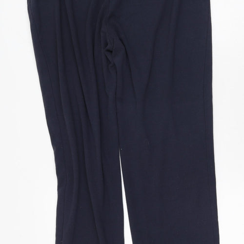 Marks and Spencer Womens Blue  Polyester Jogger Trousers Size 16 L27 in Regular