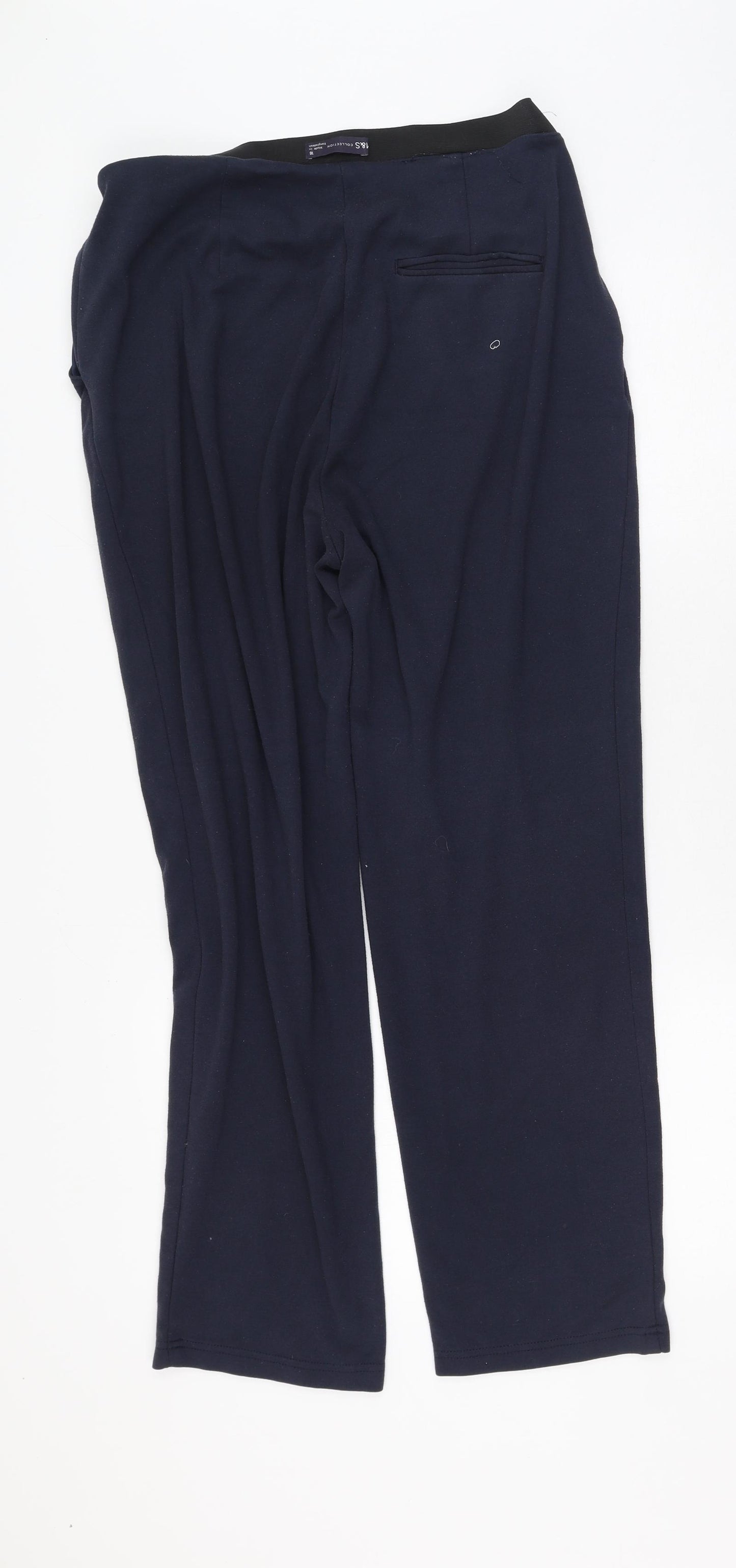 Marks and Spencer Womens Blue  Polyester Jogger Trousers Size 16 L27 in Regular