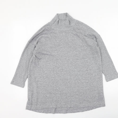 Marks and Spencer Womens Grey High Neck  Polyester Pullover Jumper Size 10