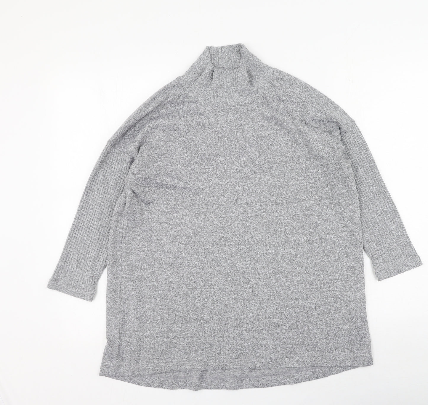 Marks and Spencer Womens Grey High Neck  Polyester Pullover Jumper Size 10