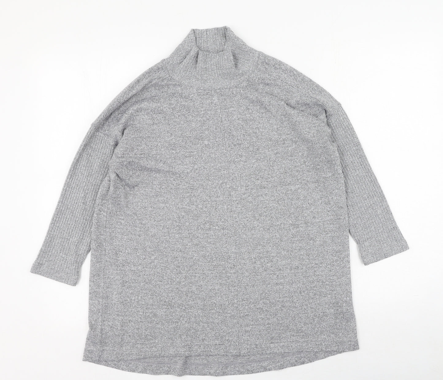 Marks and Spencer Womens Grey High Neck  Polyester Pullover Jumper Size 10
