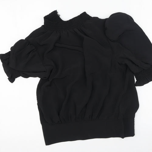Dorothy Perkins Womens Black  Polyester Basic Blouse Size 8 Square Neck