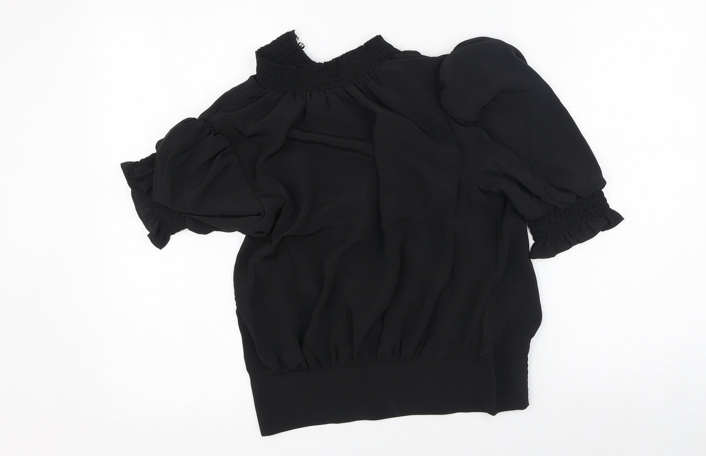 Dorothy Perkins Womens Black  Polyester Basic Blouse Size 8 Square Neck