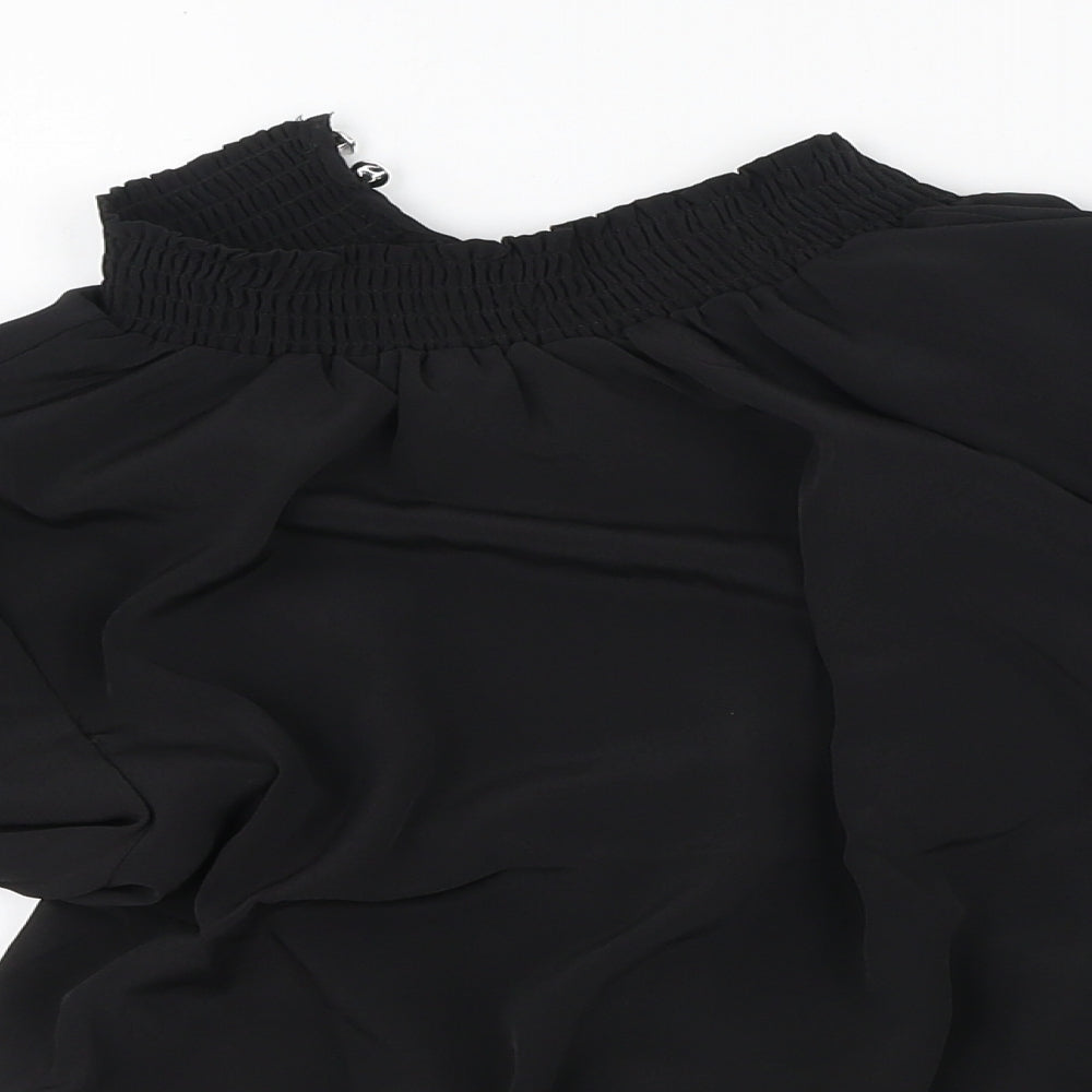 Dorothy Perkins Womens Black  Polyester Basic Blouse Size 8 Square Neck