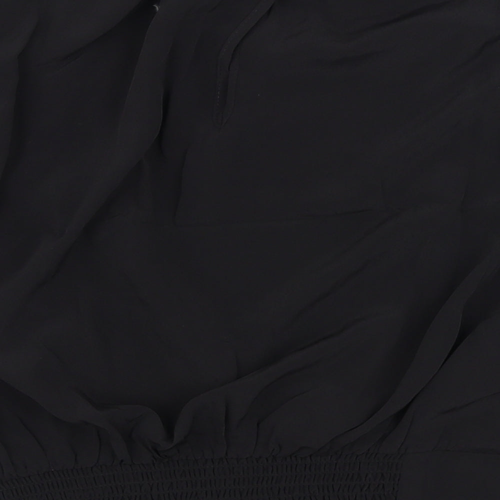 Dorothy Perkins Womens Black  Polyester Basic Blouse Size 8 Square Neck