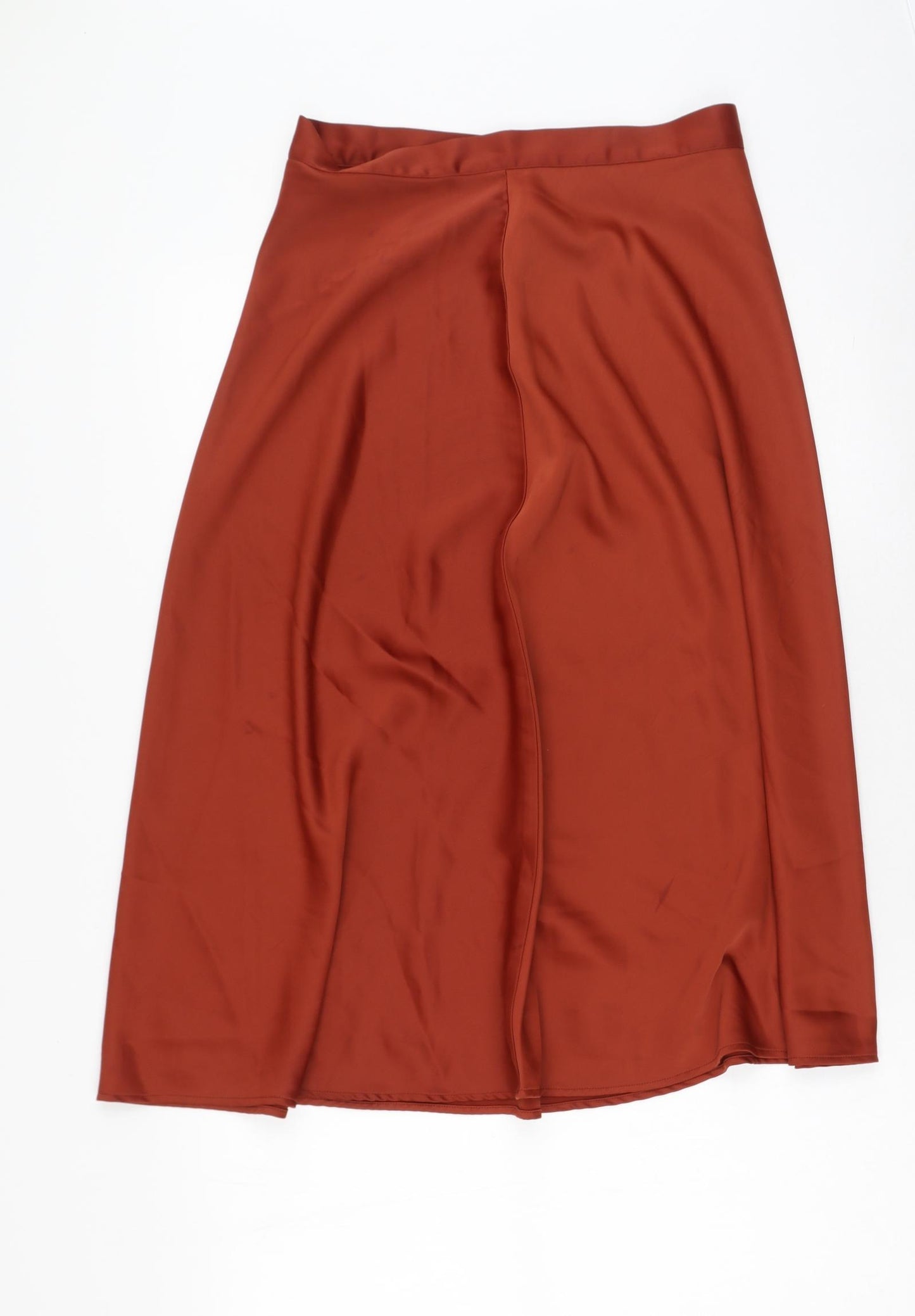 H&M Womens Orange  Polyester Flare Skirt Size 12