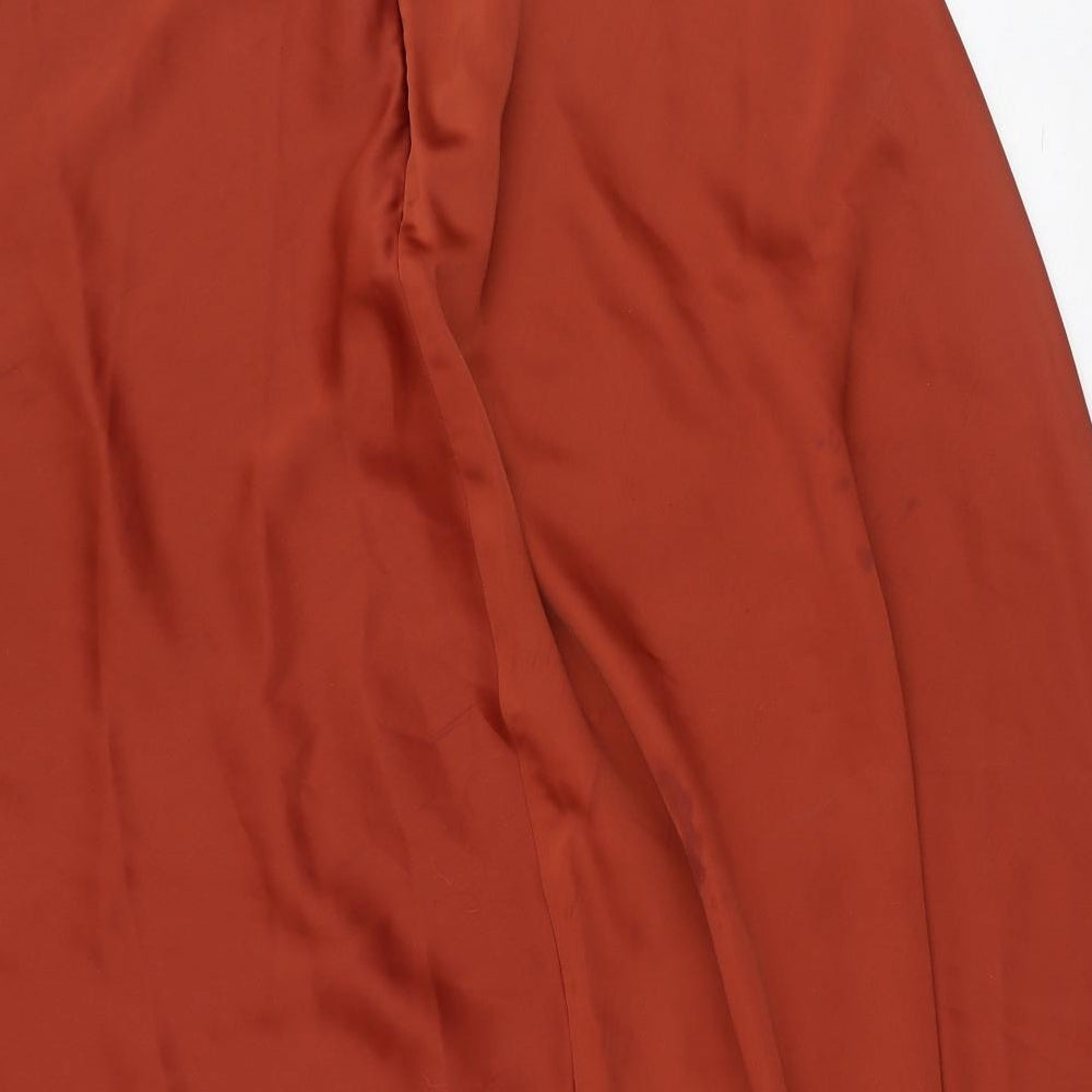 H&M Womens Orange  Polyester Flare Skirt Size 12