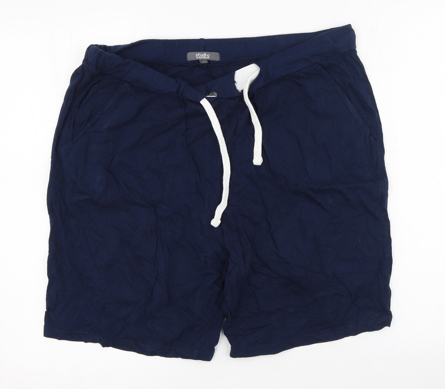 Studio Mens Blue  Cotton Sweat Shorts Size L L6 in Regular