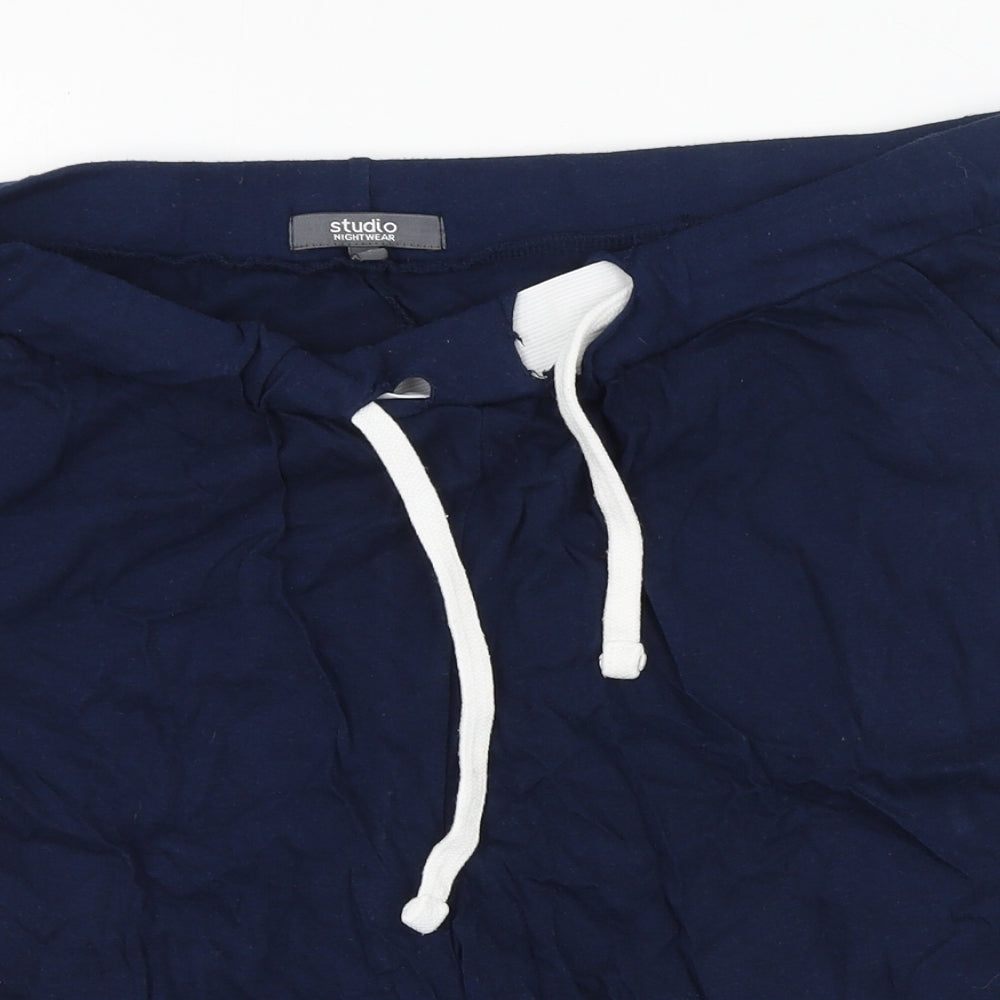 Studio Mens Blue  Cotton Sweat Shorts Size L L6 in Regular