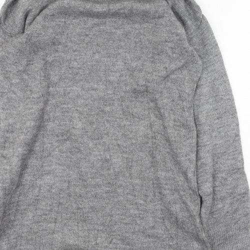 Stradivarius Womens Grey High Neck  Acrylic Pullover Jumper Size S