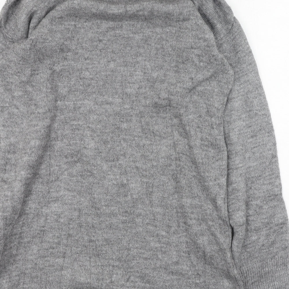 Stradivarius Womens Grey High Neck  Acrylic Pullover Jumper Size S