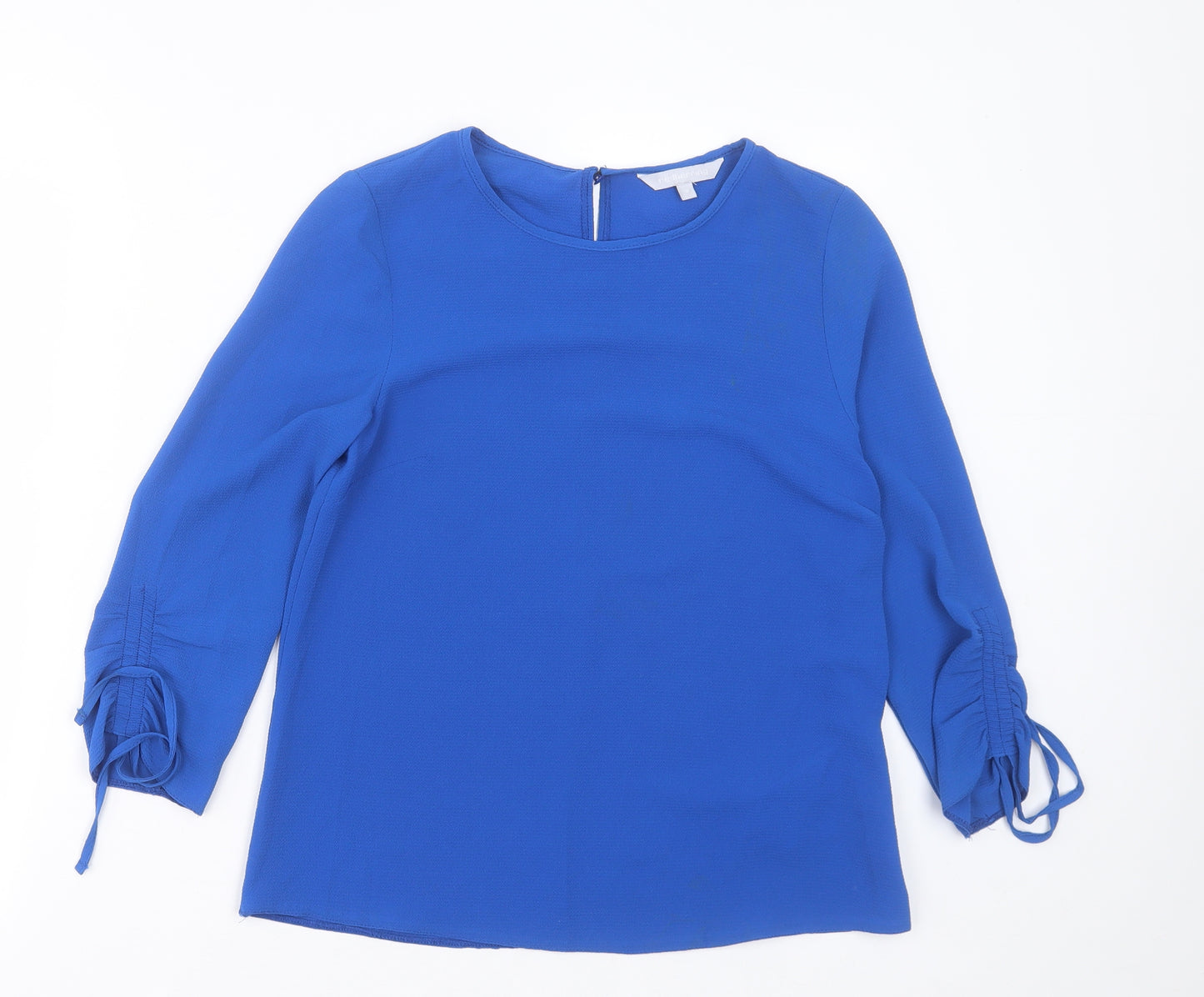 Red Herring Womens Blue  Polyester Basic Blouse Size 8 Crew Neck