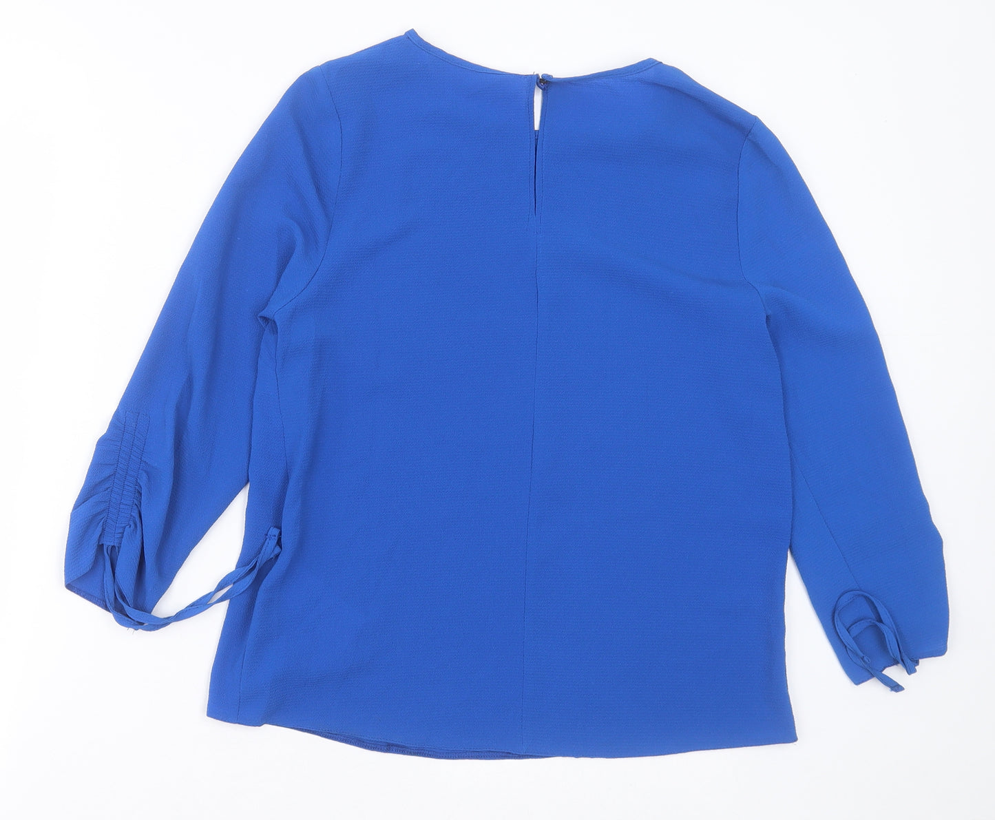 Red Herring Womens Blue  Polyester Basic Blouse Size 8 Crew Neck