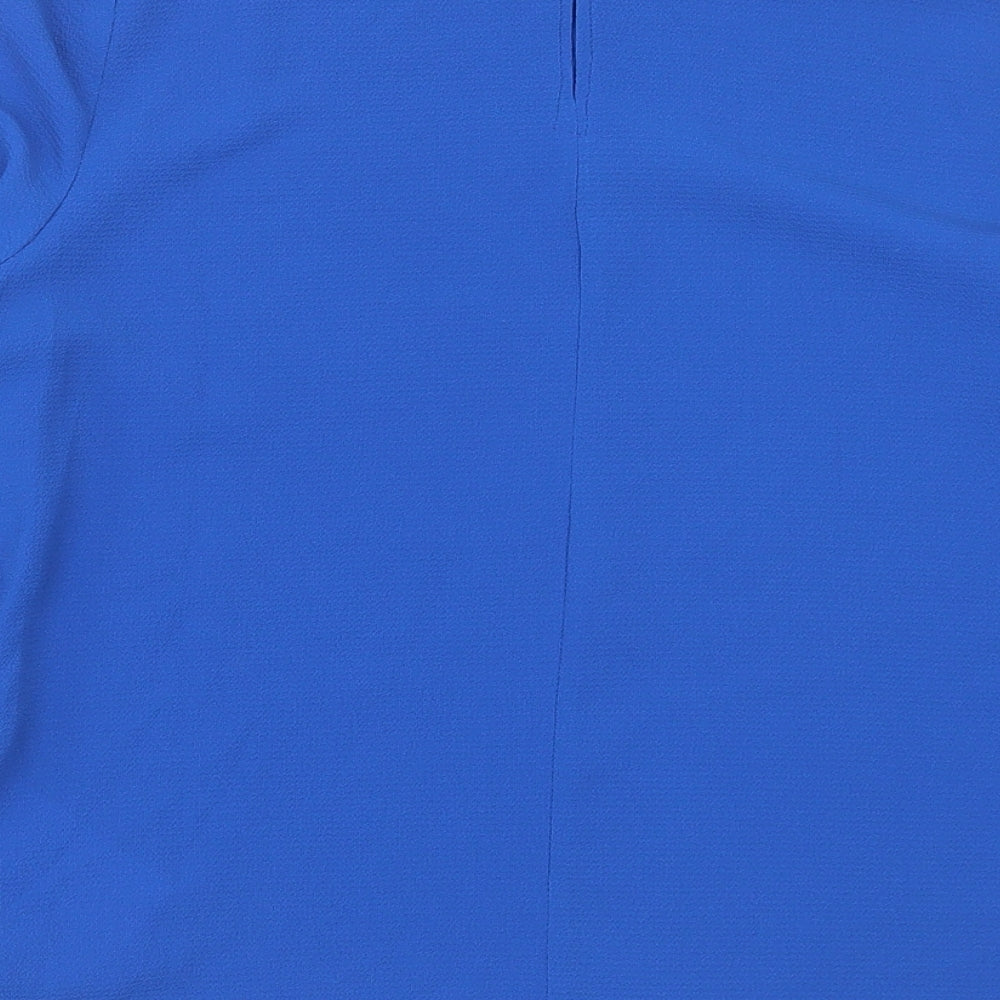 Red Herring Womens Blue  Polyester Basic Blouse Size 8 Crew Neck
