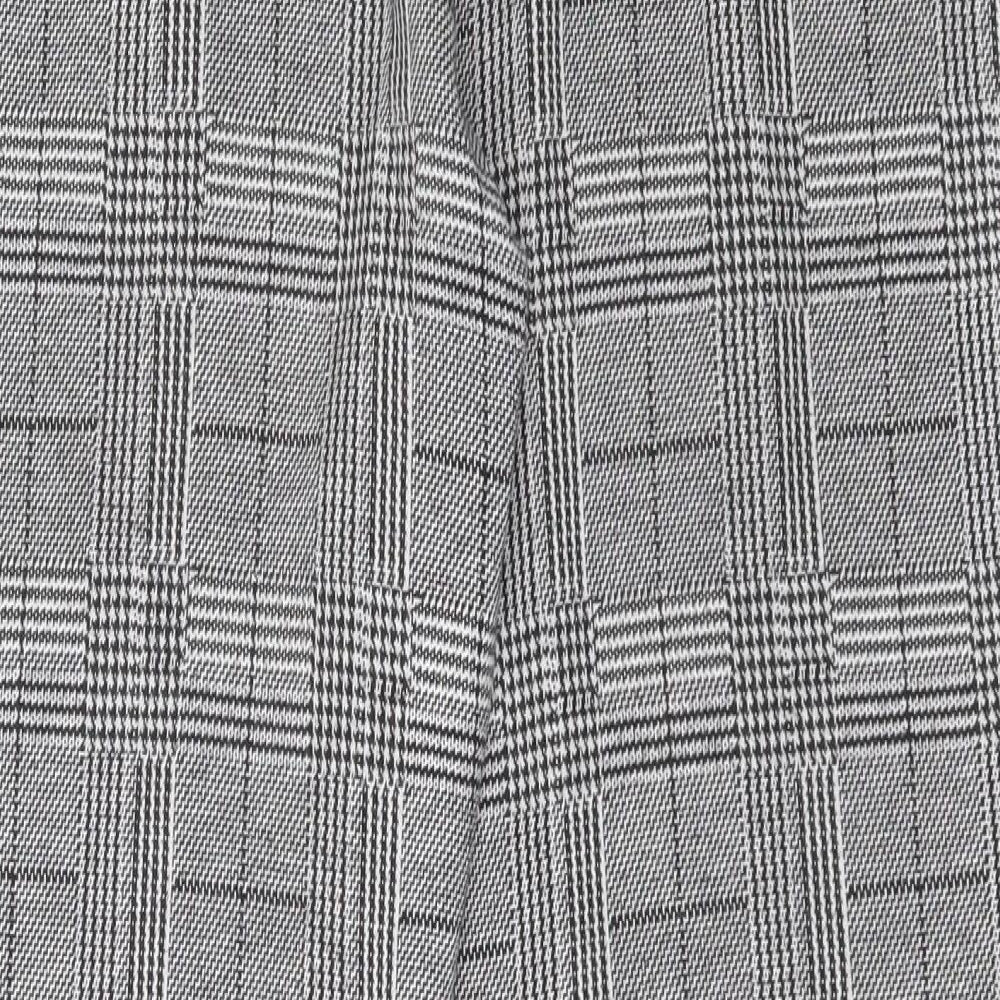 NEXT Womens Grey Plaid Polyester Trousers  Size 12 L28 in Regular