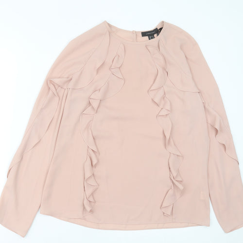 Atmosphere Womens Pink  Polyester Basic Blouse Size 10 Crew Neck