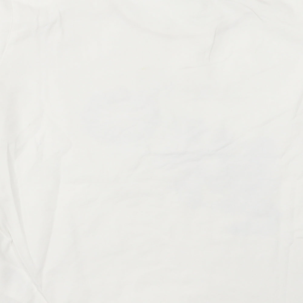 Gerry Weber Womens White  Cotton Basic T-Shirt Size 10 Crew Neck
