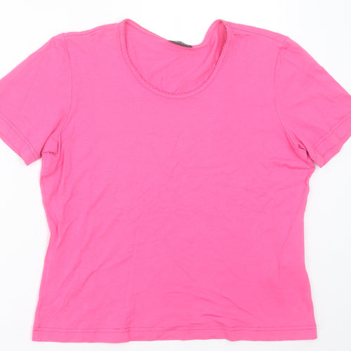 Gerry Weber Womens Pink  Viscose Basic T-Shirt Size 10 Crew Neck