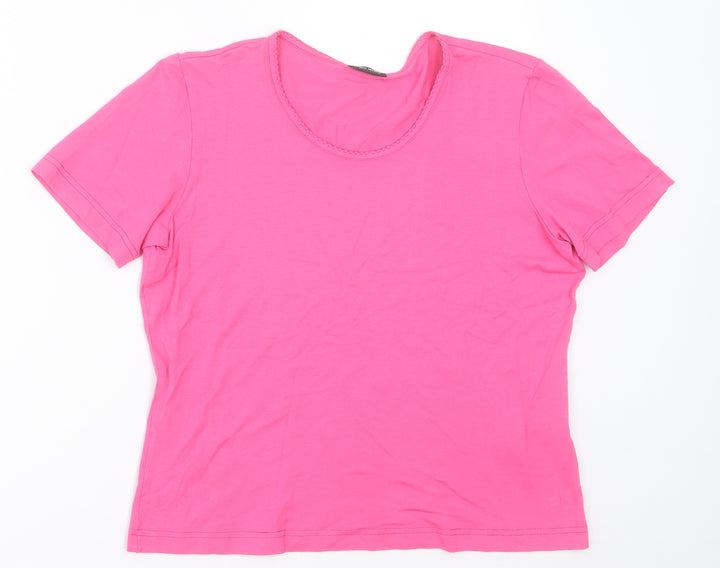 Gerry Weber Womens Pink  Viscose Basic T-Shirt Size 10 Crew Neck