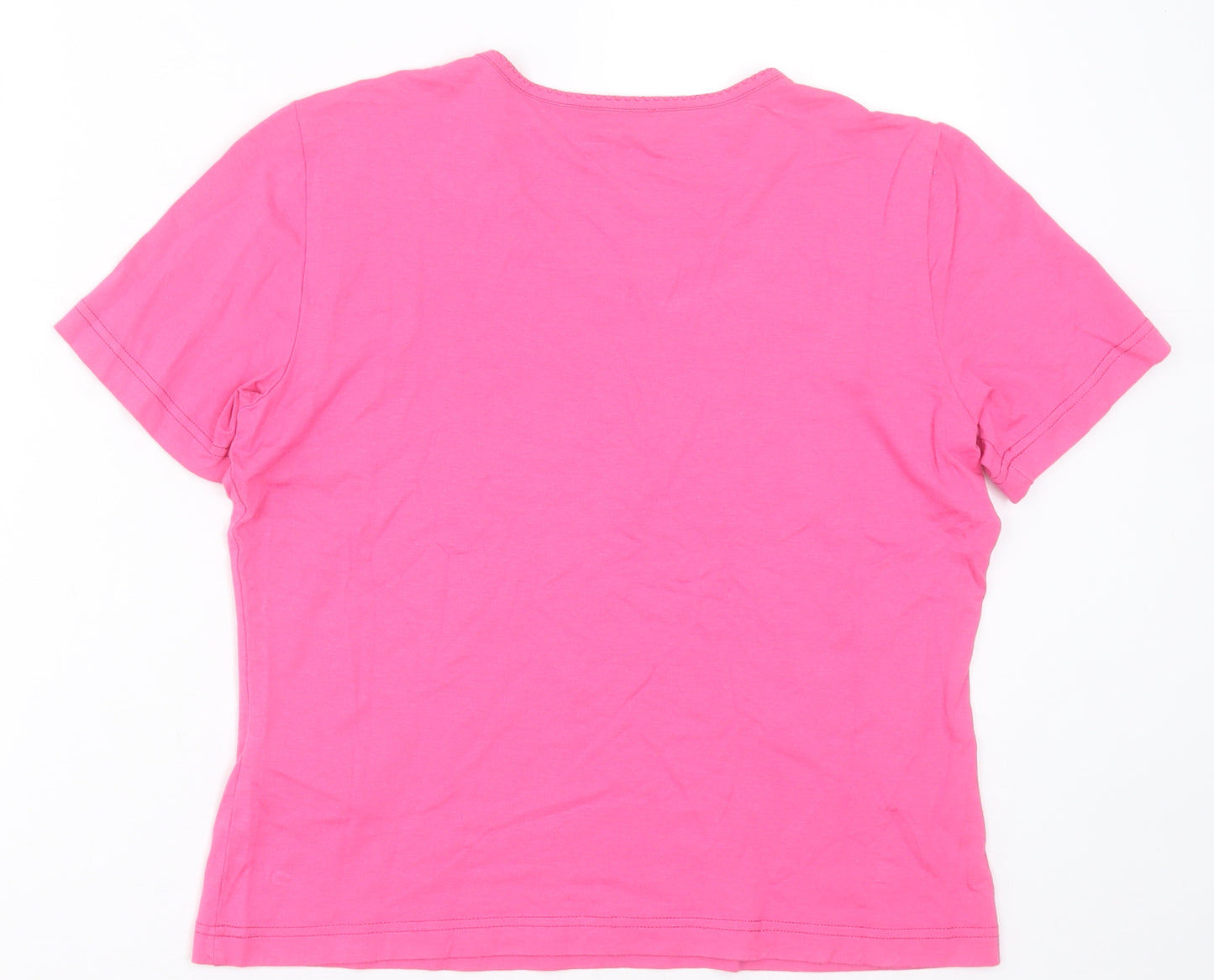 Gerry Weber Womens Pink  Viscose Basic T-Shirt Size 10 Crew Neck