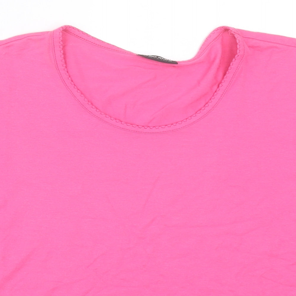 Gerry Weber Womens Pink  Viscose Basic T-Shirt Size 10 Crew Neck