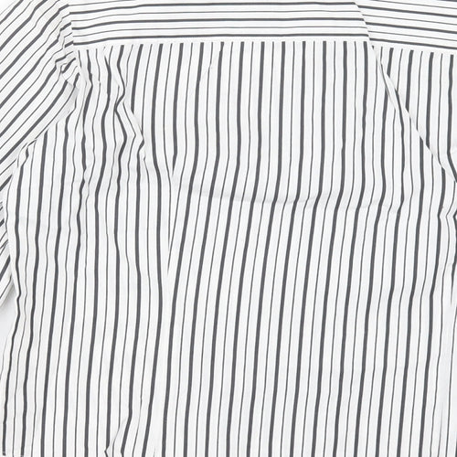 Gerry Weber Womens White Striped Cotton Basic Button-Up Size 10 Collared