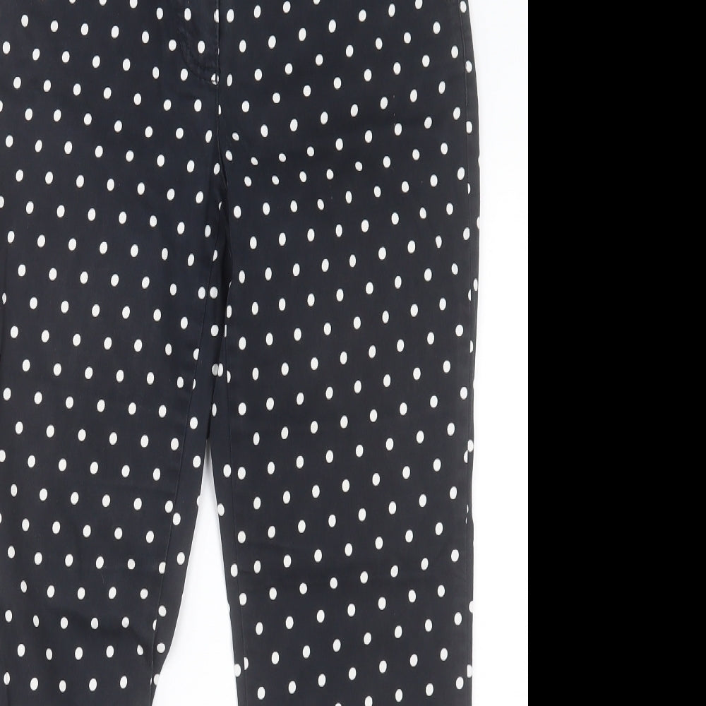 Gerry Weber Womens Black Polka Dot Cotton Trousers  Size 10 L26 in Regular Button