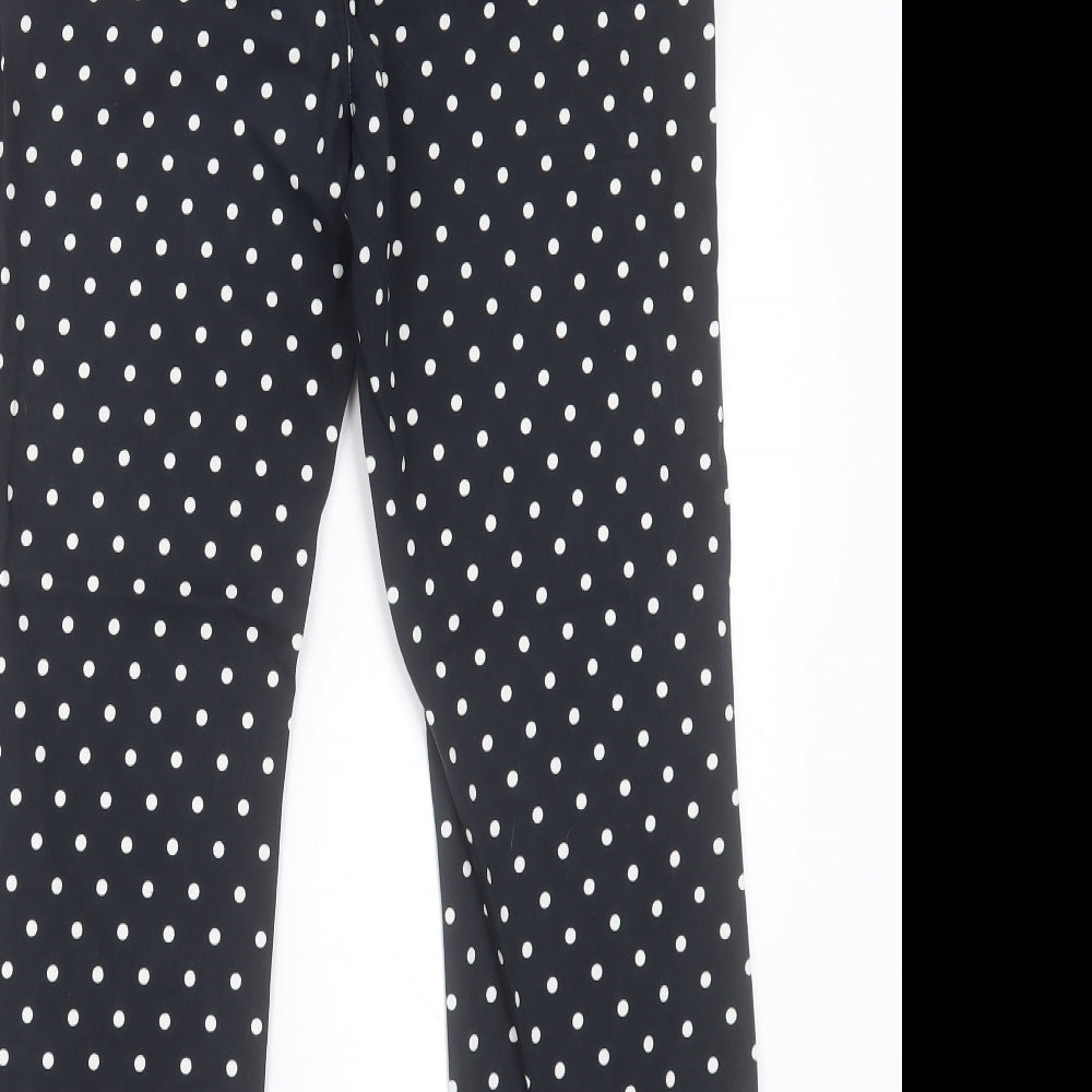Gerry Weber Womens Black Polka Dot Cotton Trousers  Size 10 L26 in Regular Button