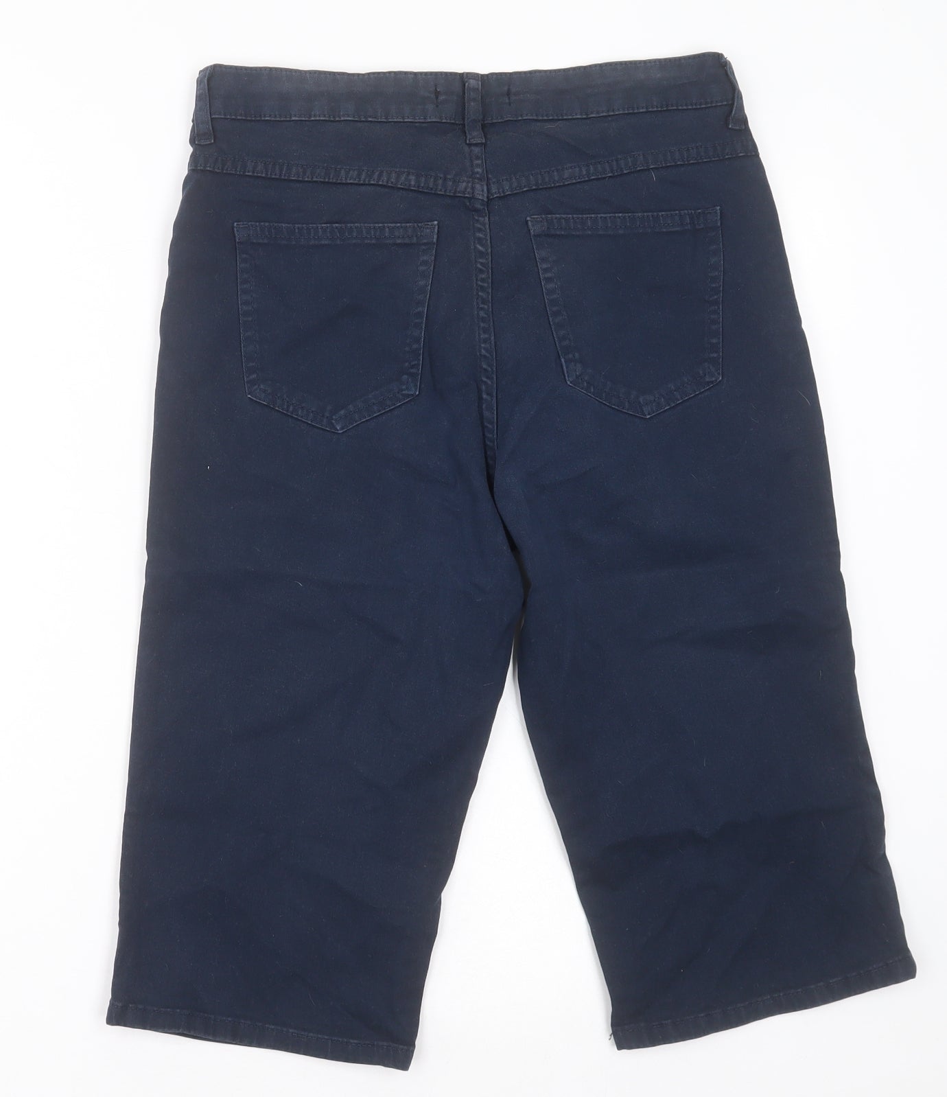 Dunnes Stores Womens Blue  Cotton Bermuda Shorts Size 10 L15 in Regular Button