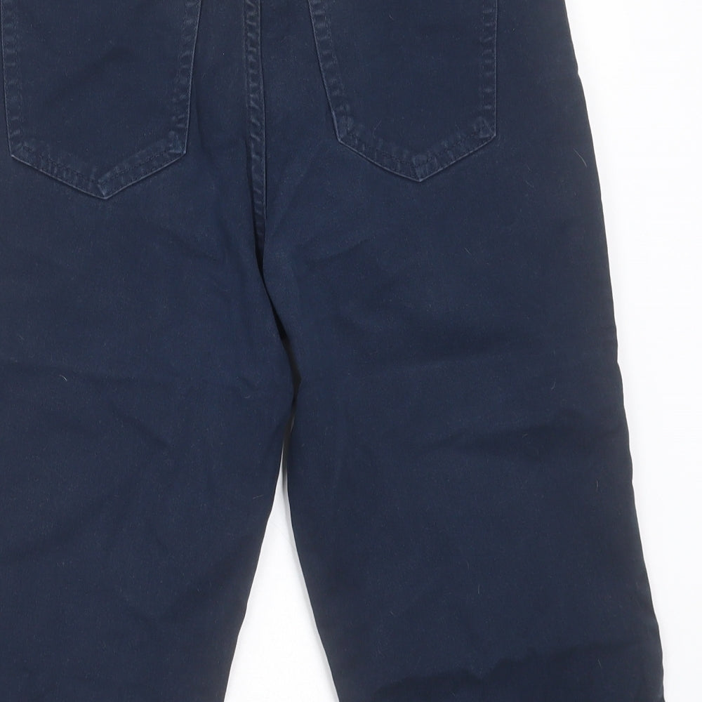 Dunnes Stores Womens Blue  Cotton Bermuda Shorts Size 10 L15 in Regular Button