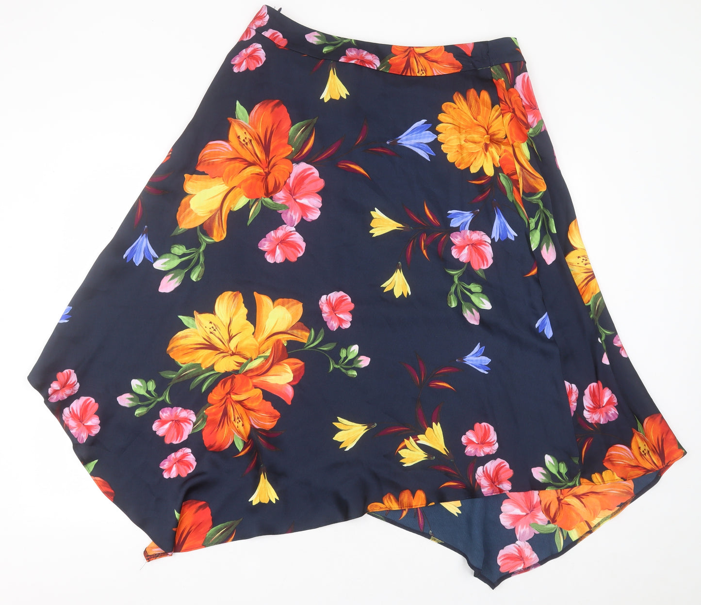 Matalan Womens Multicoloured Floral Polyester A-Line Skirt Size 16   Zip