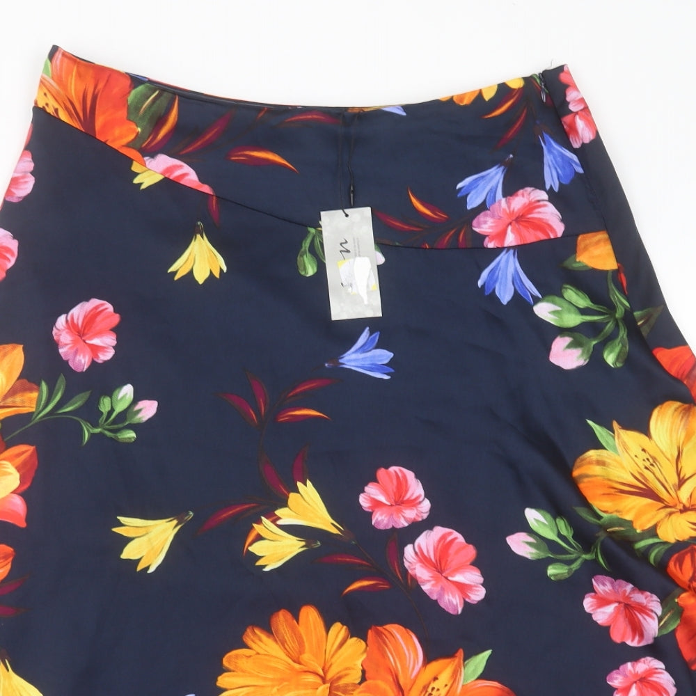 Matalan Womens Multicoloured Floral Polyester A-Line Skirt Size 16   Zip