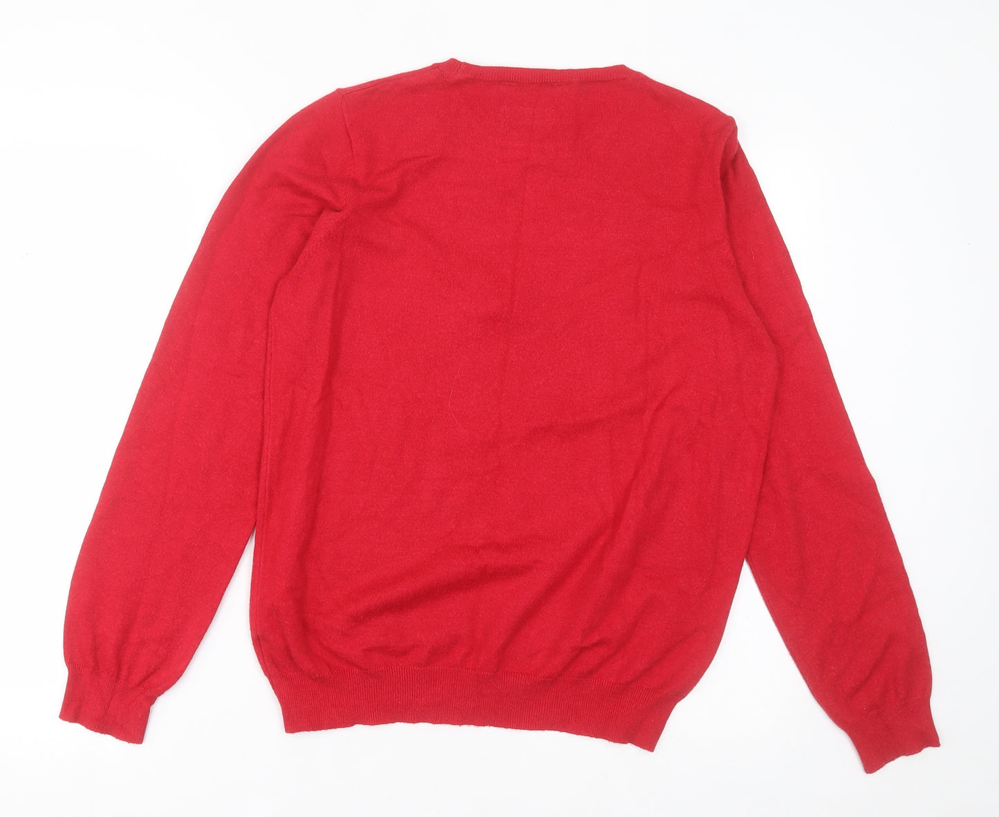 F&F Womens Red Collared  Viscose Pullover Jumper Size 14   - Christmas Jumper