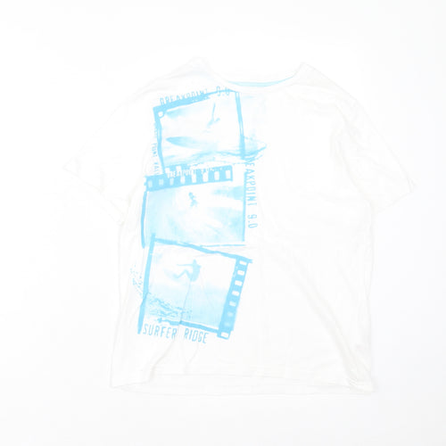Cherokee Boys White  Cotton Basic T-Shirt Size 9-10 Years Crew Neck Pullover