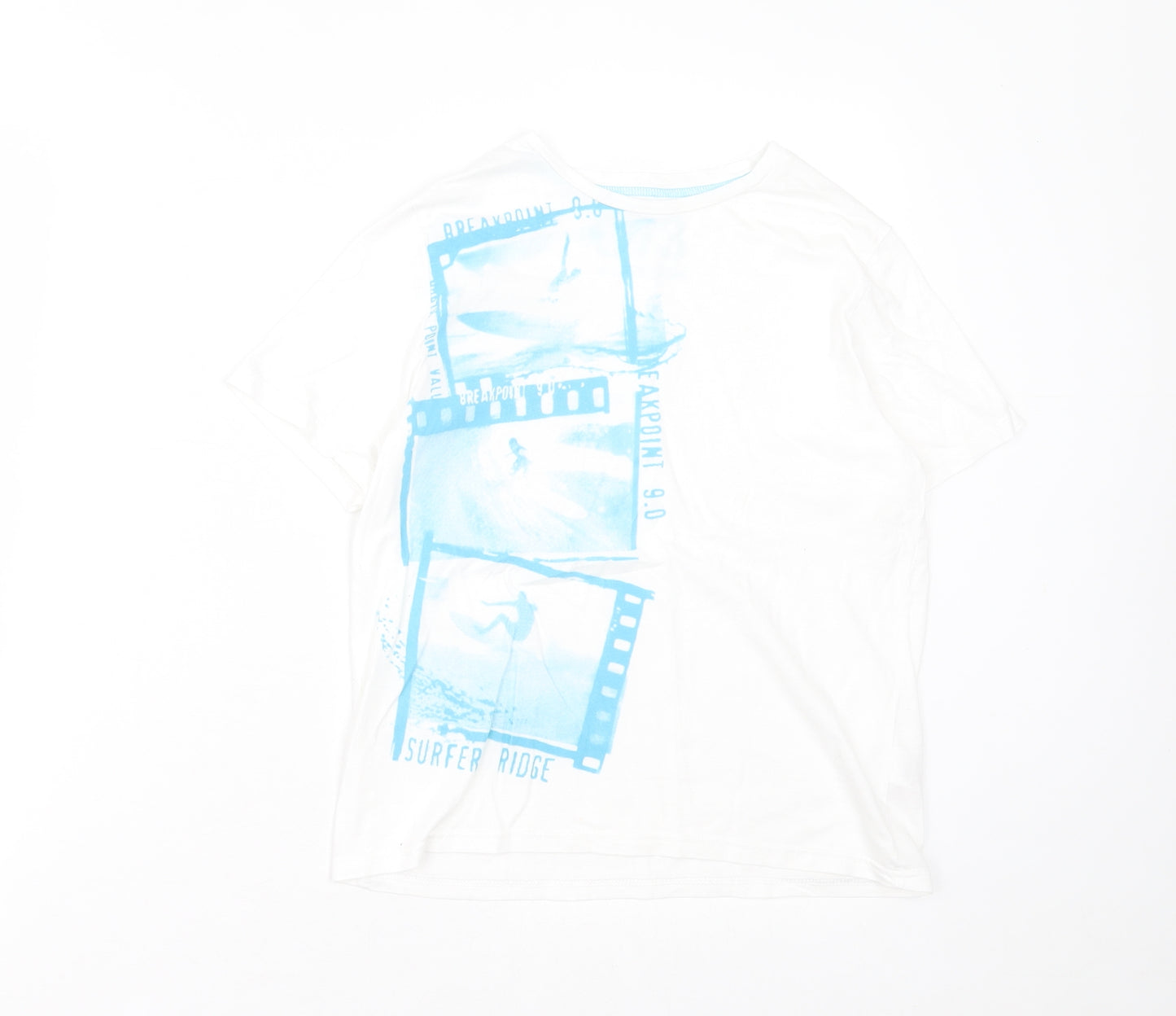 Cherokee Boys White  Cotton Basic T-Shirt Size 9-10 Years Crew Neck Pullover
