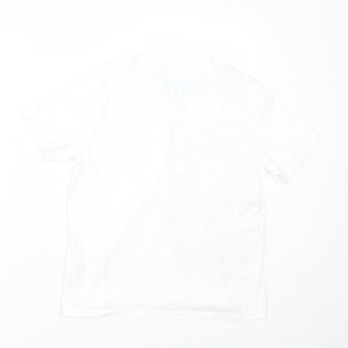 Cherokee Boys White  Cotton Basic T-Shirt Size 9-10 Years Crew Neck Pullover