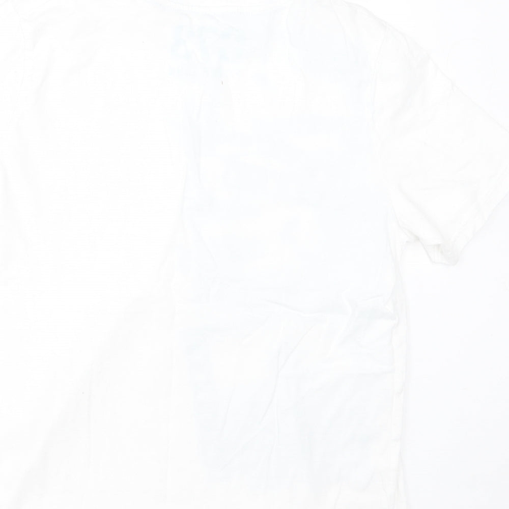 Cherokee Boys White  Cotton Basic T-Shirt Size 9-10 Years Crew Neck Pullover