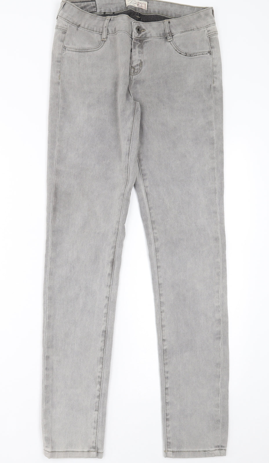 Firetrap Womens Grey  Cotton Straight Jeans Size 10 L30 in Regular Button