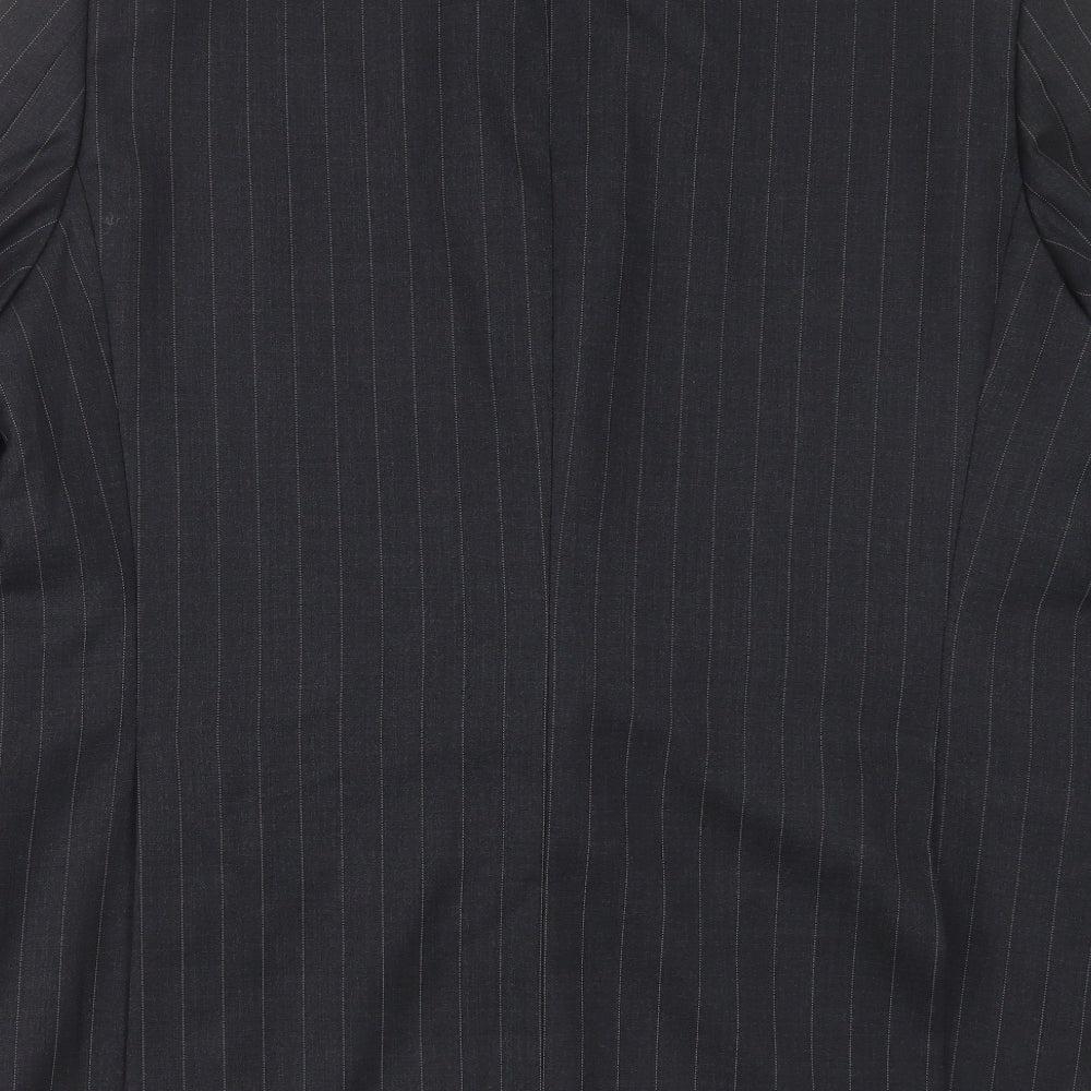 Magee Mens Grey Striped Wool Jacket Suit Jacket Size 40