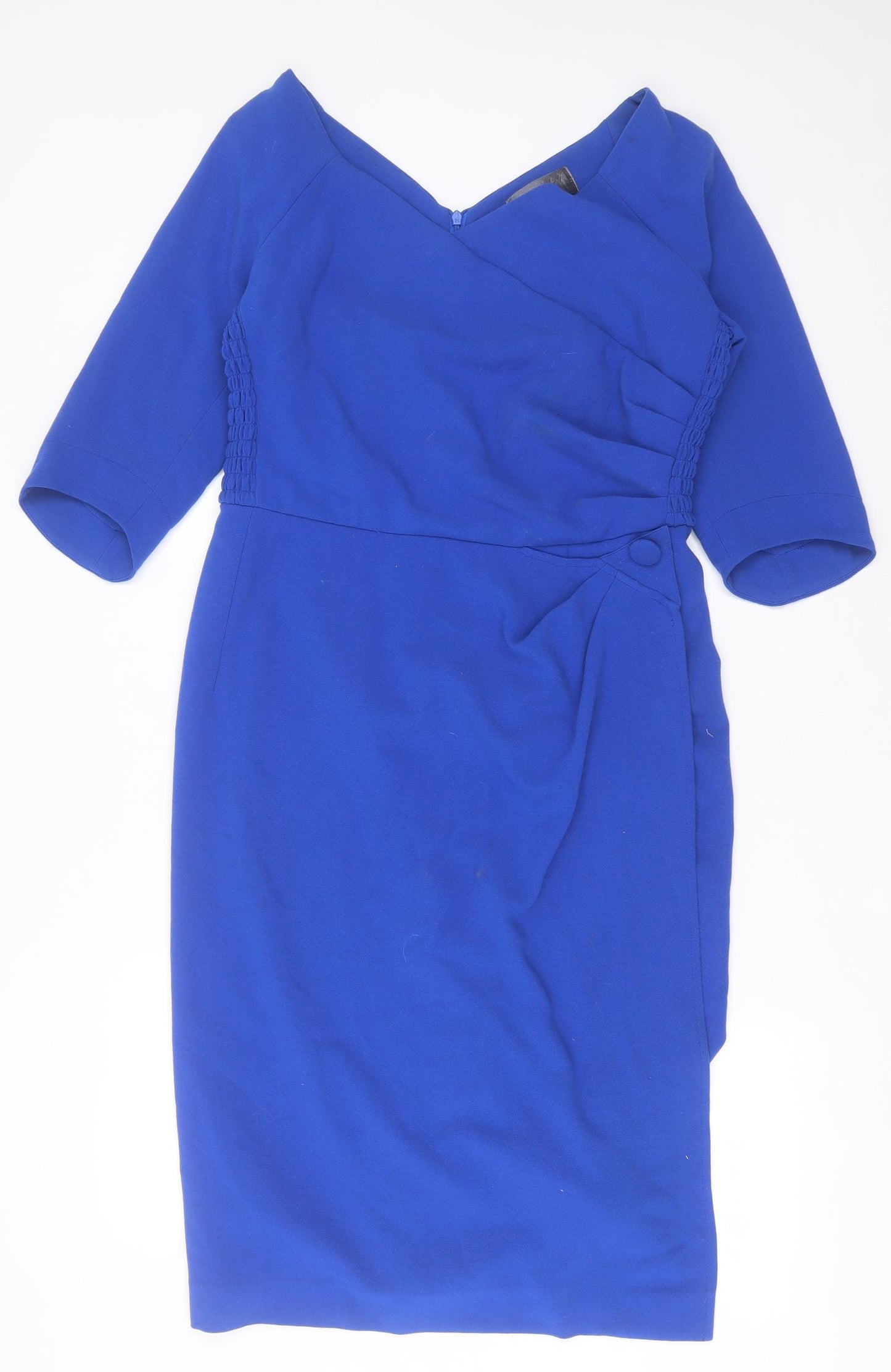 Bombshell Womens Blue  Polyester A-Line  Size 14  V-Neck Zip