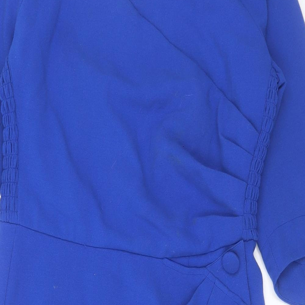 Bombshell Womens Blue  Polyester A-Line  Size 14  V-Neck Zip