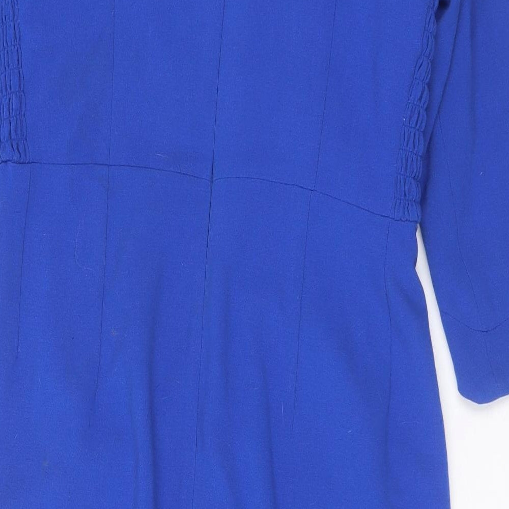 Bombshell Womens Blue  Polyester A-Line  Size 14  V-Neck Zip