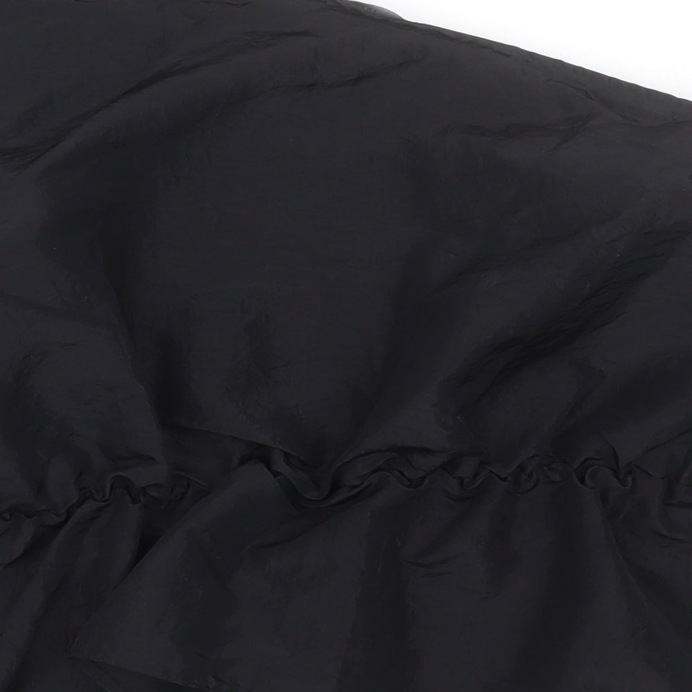 Primark Womens Black  Polyester Basic T-Shirt Size 14 One Shoulder - Puff Sleeve