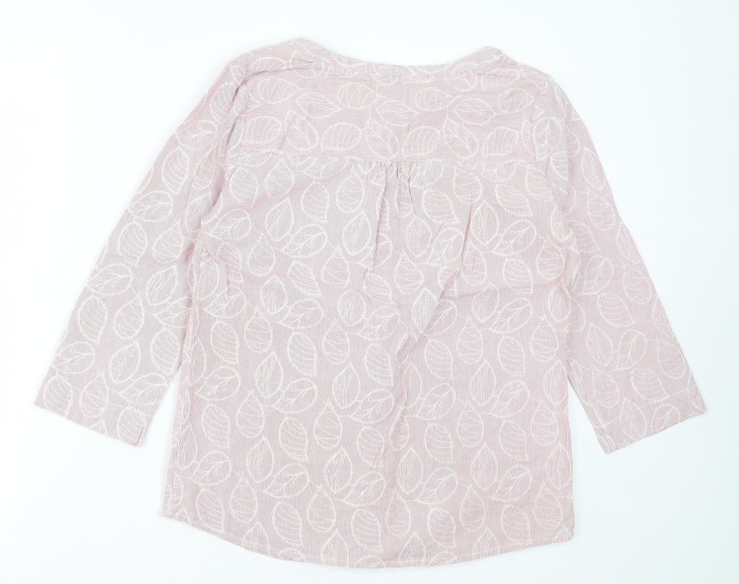 Faithful & True Womens Pink Geometric Polyester Basic Polo Size 12 V-Neck