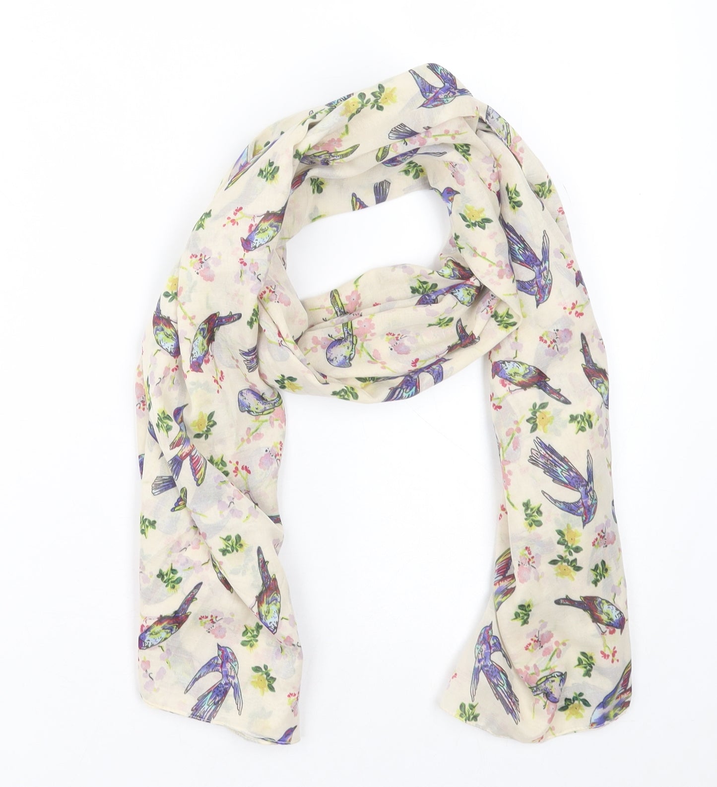 TU Womens Ivory Geometric Polyester  Scarf
