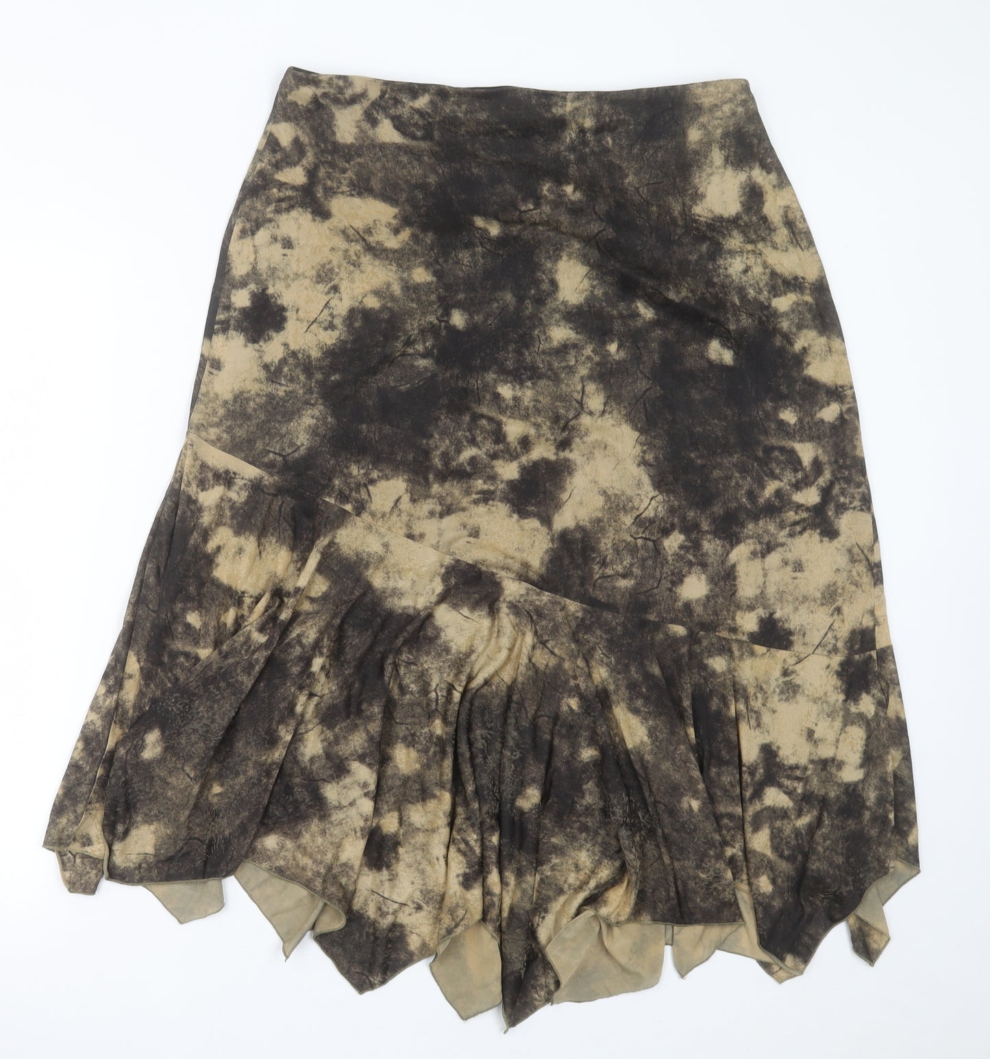 Preworn Womens Brown Geometric Polyester A-Line Skirt Size XL